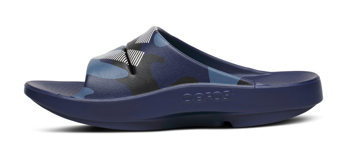 FJ X OOFOS Women's OOahh Sport Slide Sandal - Navy Camo