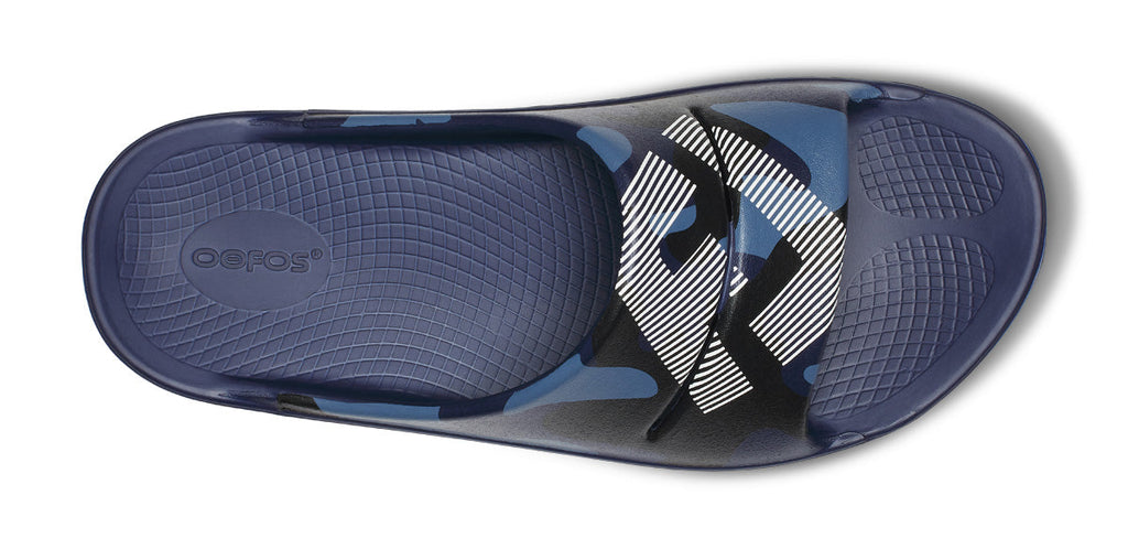 FJ X OOFOS Men's OOahh Sport Slide Sandal - Navy Camo