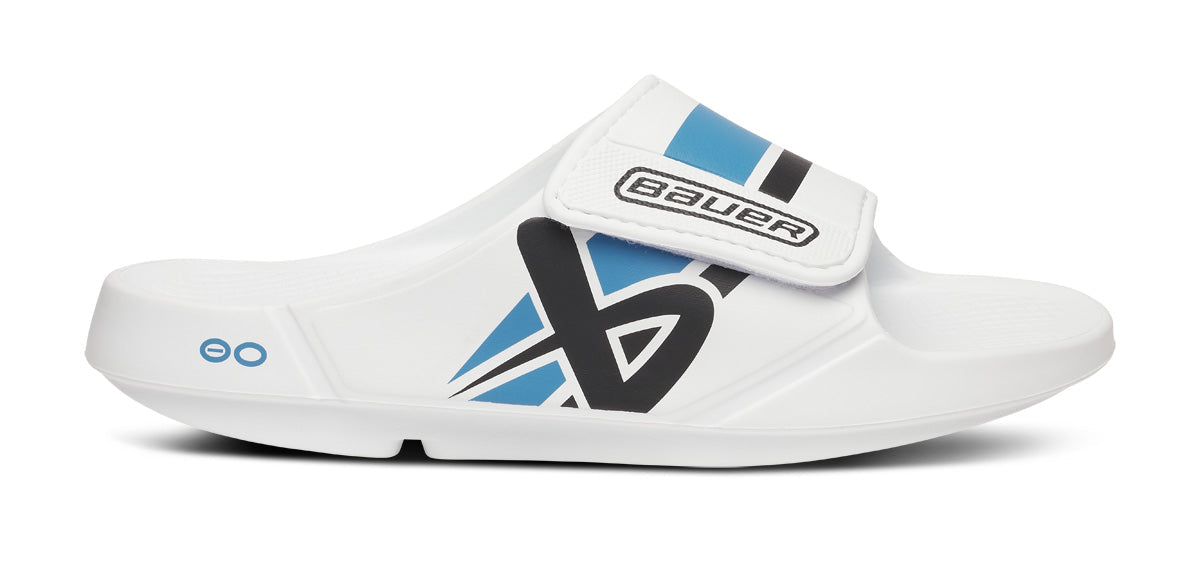 BAUER/OOFOS Men's OOahh Sport Flex Sandal – White
